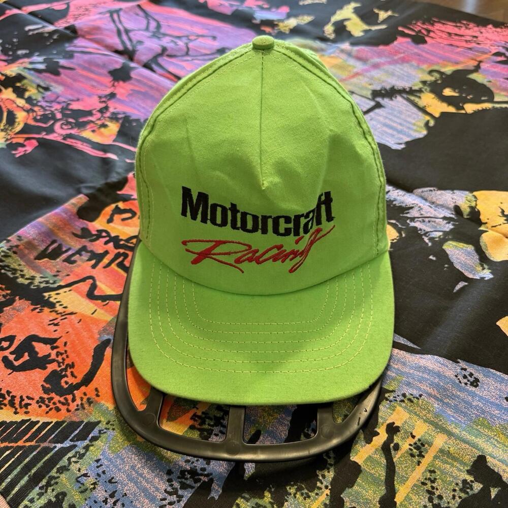 Vintage 80s/90s RARE Mororcraft Racing Neon Green Trucker Hat Size OSFA